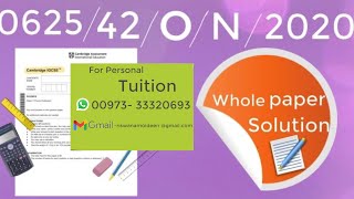 062542ON2020 Solution IGCSE Physics paper 42 OctNov 2020 [upl. by Fabe]