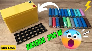 COMO HACER UNA BATERIA DE 12V y 210W Reciclando Celdas LITIO 18650⚡  Muy Facil DIY [upl. by Jacinthe955]