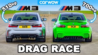 New BMW M3 v Old 700hp M3 DRAG RACE [upl. by Amorete]