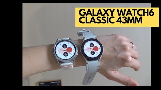 Samsung Galaxy Watch6 Classic 43mm  Unboxing Setup Trying it on a small wrist vs 40mm Watch [upl. by Moyer]