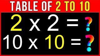 Tables 2 to 20  Times Tables  Multiplication Tables  Maths Tables [upl. by Animas]