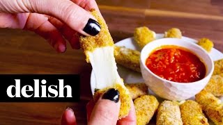 Skinny Mozzarella Sticks  Delish [upl. by Oxley]