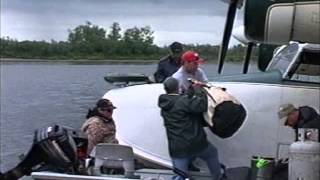 Grumman Goose Landing on Alaska River [upl. by Nosyrb]