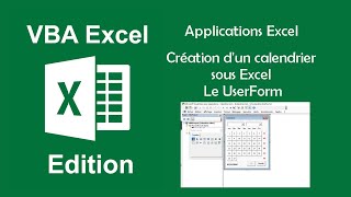 Applications Excel  Créez votre calendrier sous Excel  Le UserForm [upl. by Ericksen159]