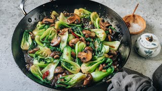 Bok Choy And Mushroom Stir Fry Recipe [upl. by Notsahc93]