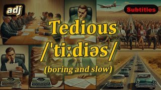 adj Tedious meaning boring and slow with 5 examples [upl. by Belicia]