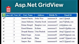 Add checkbox and Delete data in Gridview  AspNet C [upl. by Alol]