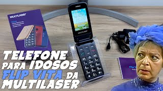 REVIEW TELEFONE p IDOSOS FLIP VITA MULTILASER P9020 P9021 P9043 [upl. by Aleedis546]