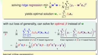 Support Vector Regression  Kernel Ridge Regression  Machine Learning Techniques 機器學習技法 [upl. by Euqirat]