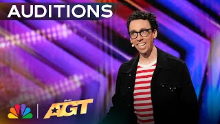 Jonathan Burns Delivers Hilariously Cheesy Magic  Auditions  AGT 2024 [upl. by Dasi]