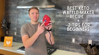 2ingredient waffle maker pizza  top 2 tips for keto beginners [upl. by Esirehc]