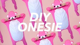 DIY Onesie Kigurumi Rilakkuma style  WITHWENDY [upl. by Animahs]