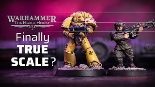 SCALE COMPARISON New MkVI Space Marines finally true scale  Horus Heresy Age of Darkness Mark 6 [upl. by Anirtruc755]