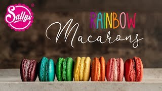 Regenbogen Macarons  Rainbow Food Sallys Welt [upl. by Tanitansy]