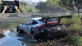 Rebuilding Porsche 911 RSR Forza Horizon 5 Logitech G29 Stering Wheel Gameplay [upl. by Nikolos]