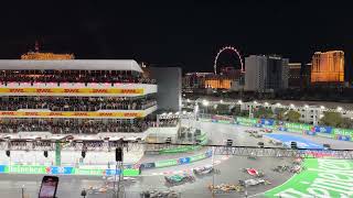 Race start at F1 Las Vegas GP 2023 from PG1 Grandstand [upl. by Bonacci]