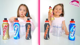 Twin Telepathy Milkshake Challenge mit kleiner Schwester  Sis VS Sis  Clarielle [upl. by Katlaps]