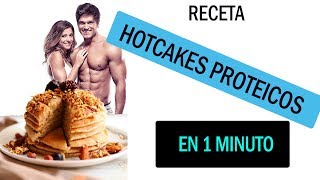 😍 HOTCAKES PROTEICOS En 1️⃣ minutoRAPIDO FACIL y DELICIOSOS [upl. by Aklim]