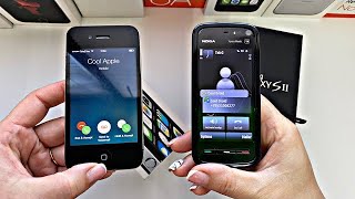 Apple IPhone 4 vs Nokia XpressMusic 5800 incoming amp outgoing calls  various ringtones [upl. by Alliuqal]