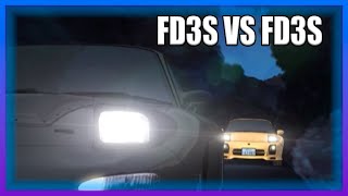 INITIAL D  FD3S VS FD3S Kyoko Iwase HIGH QUALITY [upl. by Lipski57]