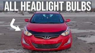 Hyundai Elantra 20112016  Headlight Bulbs Replacement [upl. by Hoeg573]