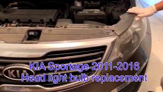 20112016 Kia Sportage Headlight Bulb Replacement [upl. by Shing734]