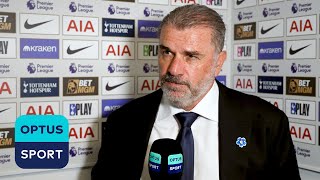 We lacked cutting edge  Ange Postecoglou reflects on a North London derby defeat against Arsenal [upl. by Enilra728]