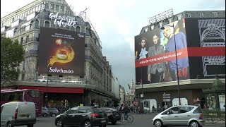 Paris France Boulevard Haussmann Galeries Lafayette [upl. by Alleyne]