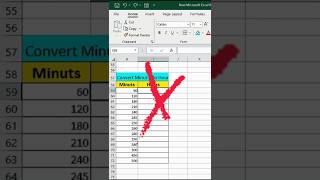 Convert Minutes Into Hours🙇 exceltricks shorts viralshorts trending [upl. by Ahsha377]