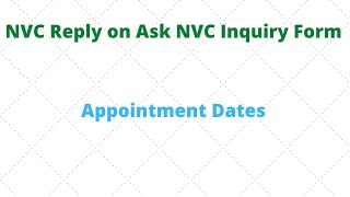 NVC inquiry forms  AskNVC form and Reply Immigrant Visas [upl. by Asined]