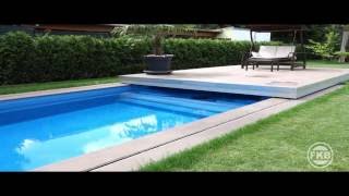 Automatische Schwimmbad Abdeckung Pool Terrassendeck [upl. by Konopka]