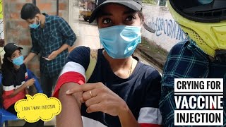 Girl crying for injection  vaccination vlog  the wondercouple [upl. by Eerual]