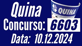 👉🏼 Quina 1012 QUINA de hoje RESULTADO da QUINA 6603 Resultado Quina [upl. by Galatea461]