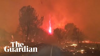 Moment fire whirl forms during California Camp Fire [upl. by Noimad289]