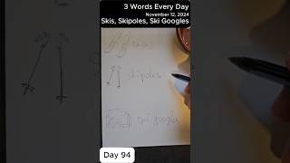 Skis Skipoles Ski Googles  3 Words Every Day Day 94 englishvocabulary learnenglish [upl. by Ancel]