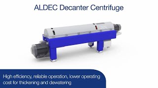 Decanter centrifuges for sludge thickening and dewatering with voiceover [upl. by Chansoo]