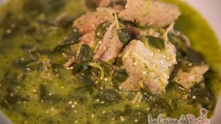 Carne de cerdo en salsa verde con verdolagas  Receta fácil [upl. by Alliuqal]