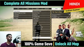 GTA 5 Offline  100 Game Save  Complete All Missions  Unlock all Map  Complete Game  Mod Hindi [upl. by Huber]