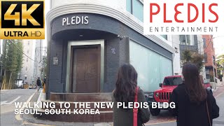 4K Walking to New Pledis Entertainment Building home to NUEST and Seventeen from their old one [upl. by Greenburg]