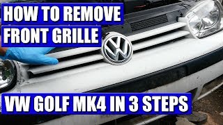 TUTORIAL How to remove  replace VW Golf Mk4 front grille in 3 simple steps [upl. by Onibag]