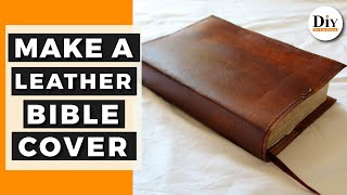 How to Make a Leather Bible Cover  Book Slip on Cover [upl. by Dobb365]