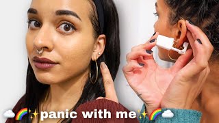 piercing my own ear at home with a disposable piercing gun diy high earlobe piercing [upl. by Amato589]