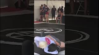 Almost CHOKED OUT by GUILLOTINE after double leg takedown shorts  White belt Jiu Jitsu competition [upl. by Aicila]