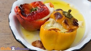 PEPERONI RIPIENI VEGETARIANI  Ricetta in 1 minuto [upl. by Orola]