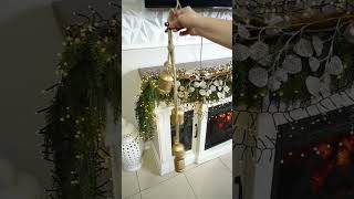 The easiest way to add Christmas lights to your fireplace ollnyclusterlights christmasdecor [upl. by Nadoj]