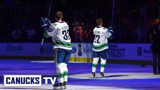 Daniel and Henrik Sedins Final NHL Game  BehindtheScenes [upl. by Ynavoeg]