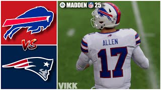 Bills vs Patriots Week 18 Simulation Madden 25 PS5 [upl. by Carling]