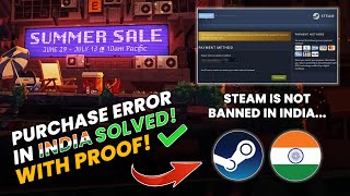 How to fix STEAM PURCHASE ERROR HINDI TUTORIAL with PROOF  India [upl. by Nickerson211]