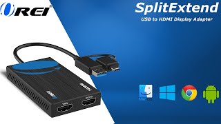 OREI SplitExtend USBC to HDMI Display Adapter  Extend Laptop Display to Multiple Screens [upl. by Broucek]