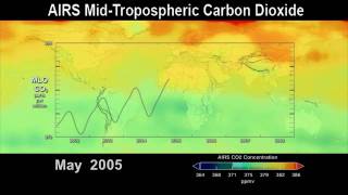 AquaAIRS Carbon Dioxide with Mauna Loa Carbon Dioxide Overlaid [upl. by Irehj]